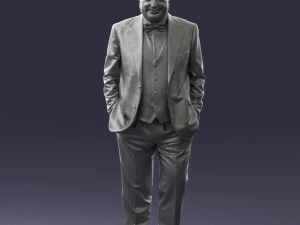 bald man in plaid jacket 0486 3d print ready 3D Print Model