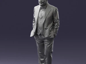 bald man in plaid jacket 0486 3d print ready 3D Print Model
