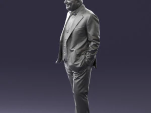 bald man in plaid jacket 0486 3d print ready 3D Print Model