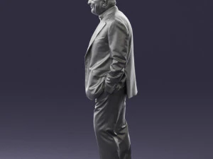 bald man in plaid jacket 0486 3d print ready 3D Print Model