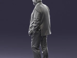 bald man in plaid jacket 0486 3d print ready 3D Print Model
