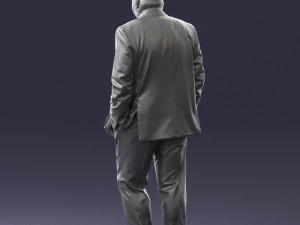 bald man in plaid jacket 0486 3d print ready 3D Print Model