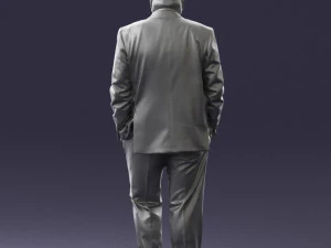 bald man in plaid jacket 0486 3d print ready 3D Print Model
