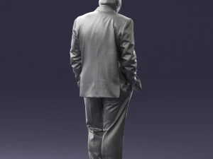 bald man in plaid jacket 0486 3d print ready 3D Print Model