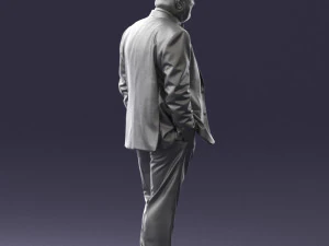 bald man in plaid jacket 0486 3d print ready 3D Print Model