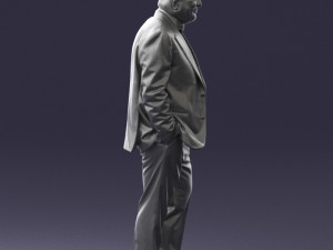 bald man in plaid jacket 0486 3d print ready 3D Print Model