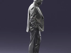 bald man in plaid jacket 0486 3d print ready 3D Print Model