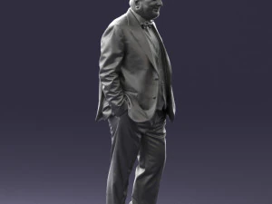 bald man in plaid jacket 0486 3d print ready 3D Print Model