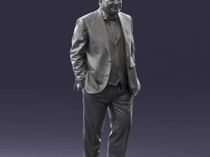 bald man in plaid jacket 0486 3d print ready 3D Print Model