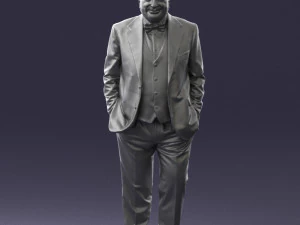 bald man in plaid jacket 0486 3d print ready 3D Print Model