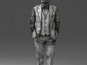 bald man in plaid jacket 0486 3d print ready 3D Print Model