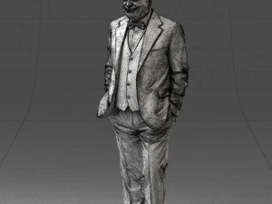 bald man in plaid jacket 0486 3d print ready 3D Print Model