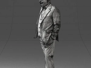 bald man in plaid jacket 0486 3d print ready 3D Print Model