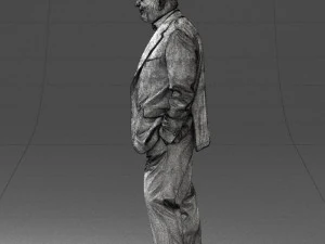 bald man in plaid jacket 0486 3d print ready 3D Print Model