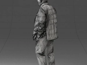 bald man in plaid jacket 0486 3d print ready 3D Print Model