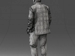 bald man in plaid jacket 0486 3d print ready 3D Print Model