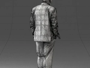 bald man in plaid jacket 0486 3d print ready 3D Print Model