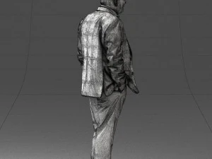 bald man in plaid jacket 0486 3d print ready 3D Print Model