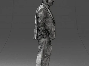bald man in plaid jacket 0486 3d print ready 3D Print Model