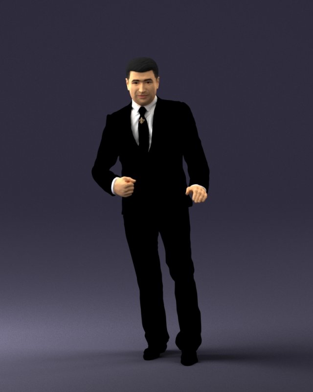 brunette in black suit 0479 3d print ready 3D 프린트 모델 .c4d .max .obj .3ds .fbx .stl .blend 