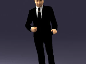 穿着黑色西装的黑发 0479 3D 打印就绪 3D 打印模型