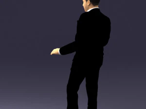 穿着黑色西装的黑发 0479 3D 打印就绪 3D 打印模型