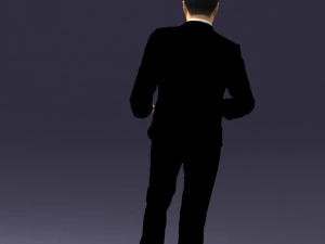 穿着黑色西装的黑发 0479 3D 打印就绪 3D 打印模型