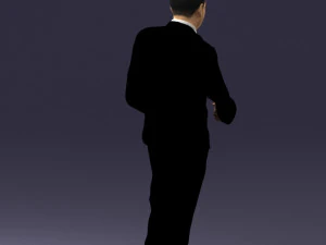 穿着黑色西装的黑发 0479 3D 打印就绪 3D 打印模型