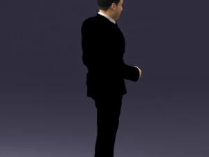 穿着黑色西装的黑发 0479 3D 打印就绪 3D 打印模型