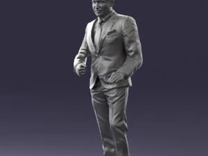 穿着黑色西装的黑发 0479 3D 打印就绪 3D 打印模型