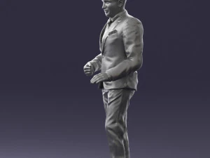 穿着黑色西装的黑发 0479 3D 打印就绪 3D 打印模型