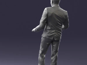 穿着黑色西装的黑发 0479 3D 打印就绪 3D 打印模型