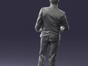 穿着黑色西装的黑发 0479 3D 打印就绪 3D 打印模型