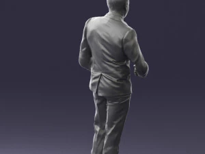 穿着黑色西装的黑发 0479 3D 打印就绪 3D 打印模型