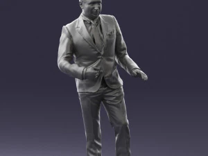 穿着黑色西装的黑发 0479 3D 打印就绪 3D 打印模型