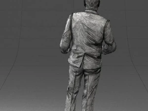 穿着黑色西装的黑发 0479 3D 打印就绪 3D 打印模型