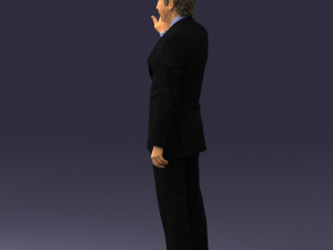 curly man in suit 0475 3D 모델