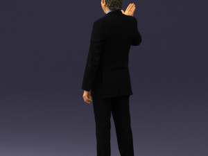 curly man in suit 0475 3D 모델