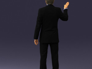 curly man in suit 0475 3D 모델