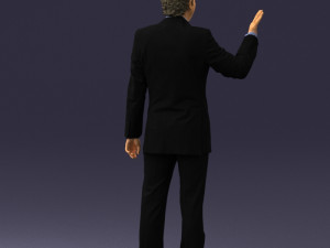 curly man in suit 0475 3D 모델