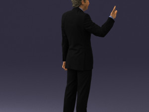 curly man in suit 0475 3D 모델