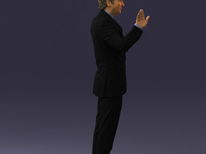 curly man in suit 0475 3D 모델