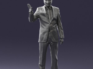 curly man in suit 0475 3D 모델