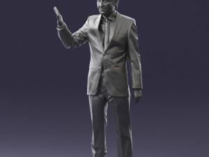 curly man in suit 0475 3D 모델