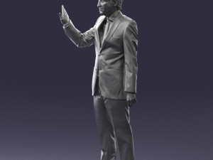 curly man in suit 0475 3D 모델