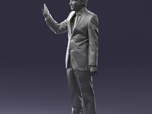 curly man in suit 0475 3D Model