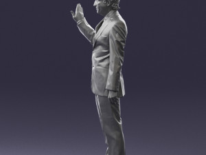 curly man in suit 0475 3D 모델