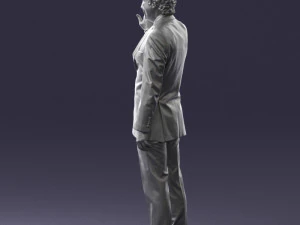 curly man in suit 0475 3D Model