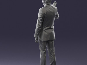 curly man in suit 0475 3D 모델