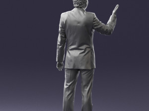 curly man in suit 0475 3D 모델